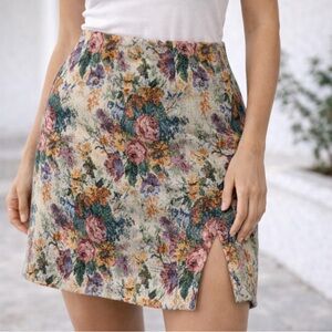 Wild Fable Floral Mini Skirt with Slit
